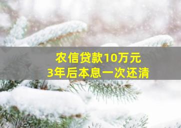 农信贷款10万元 3年后本息一次还清